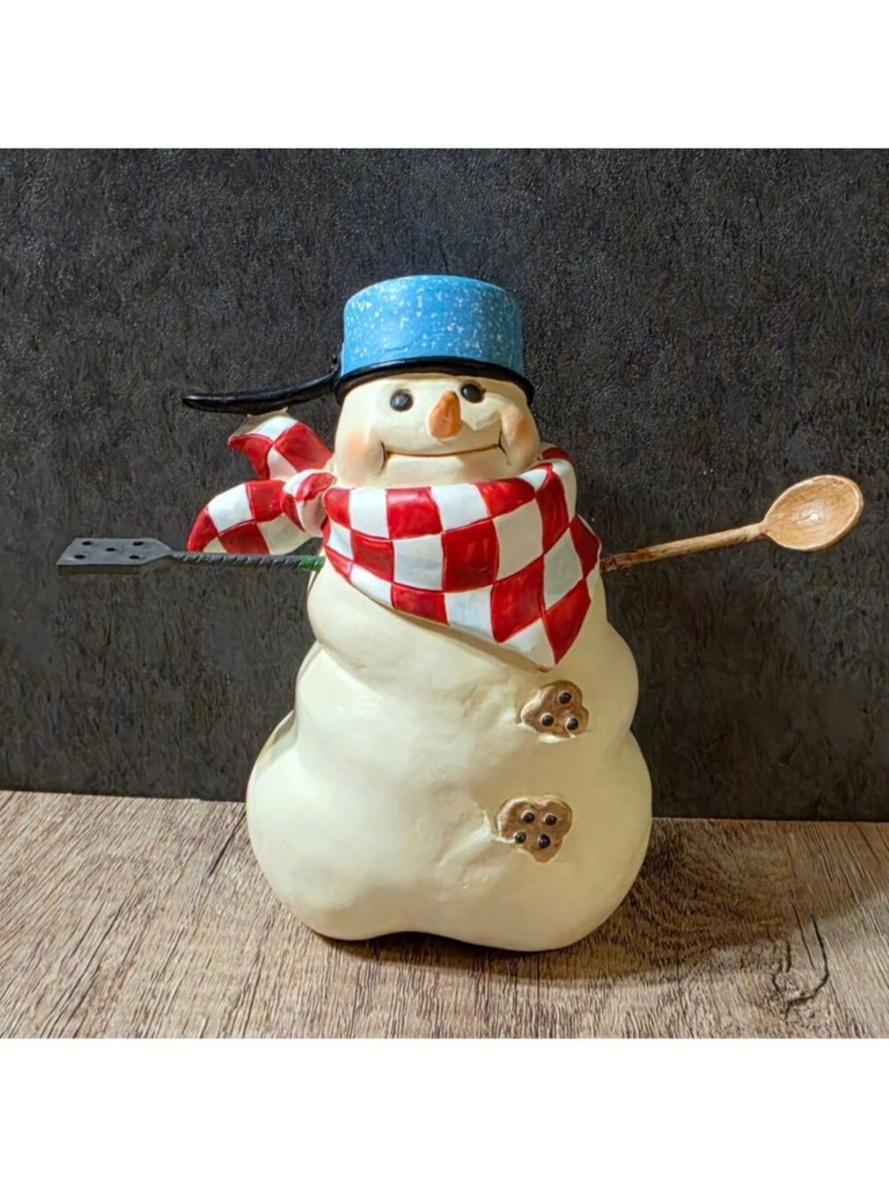 Hallmark Jan Karon Mitford PERCY Snowman Baker Figurine REPAIRED STICK ARM AS IS